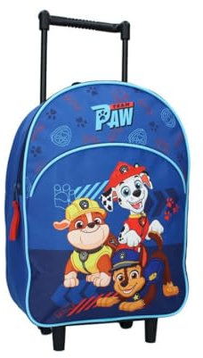 mybagstory Rucksack für Kinder, Trolley, Motiv: Paw Patrol, Blau, Kinder, Schule, Kindergarten, Kindergarten, Grundschule, Jungen, 33 cm, verstellbare Träger, Rollen, Geschenkidee, Paw Patrol, Paw