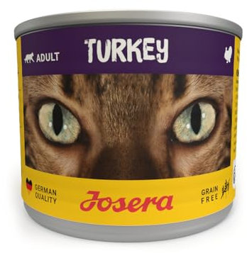 JOSERA Nassfutter Turkey (6 x 200 g) | Adult | Premium Katzenfutter nass für ausgewachsene Katzen | Pute | mit Lachsöl | getreidefrei | gegen Harnsteinbildung & Haarballen | Alleinfutter | 6er Pack
