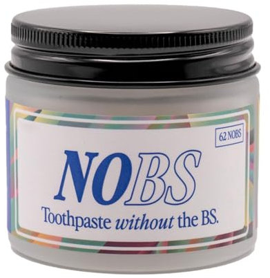 NOBS Kaubare Zahnpasta, Natürliche Paste, Natürliche Zahnpastatabletten, Fluoridfrei, Remineralisierendes Nano Hydroxylapatit, Umweltfreundliches Glas, Umweltfreundlich Und Reisefreundlich (1 Stück)