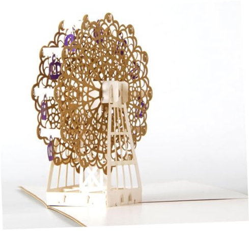 SEWACC Riesenrad-grußkarte Kreative Partykarte Aus Hochwertigem Papier Farbe Für Familienfeiern Und Geburtstage