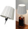 RuiDay Wireless Bottle Lamp, Pleated Pridola Wireless Bottle Lamp, 3 Colors Dimmable Wireless Bottle Lampshade, Rechargeable Touch Control Bottle Lamp (White-A)