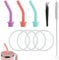 3pcs Press-in Straw Replacement for Hydroflask All Around Travel Tumbler, Silicone Reusable Rubber Straw Lid Cap Covers Topper with Washers Seal Gaskets Ring Accessories for Hydro Flask 32oz 40oz