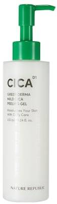 NATURE REPUBLIC Green Derma Mild Cica Peeling Gel, Sanftes Peelinggel mit Cica, Beruhigend, Hautglättend, Für Empfindliche Haut, Mit Centella Asiatica, 155 ml, K-BRAUTY