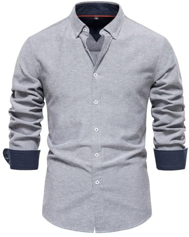 Hemd Herren Langarm Herbsthemd Regular Businesshemd Herren Freizeithemd Regular Fit Men Shirts Freizeithemd