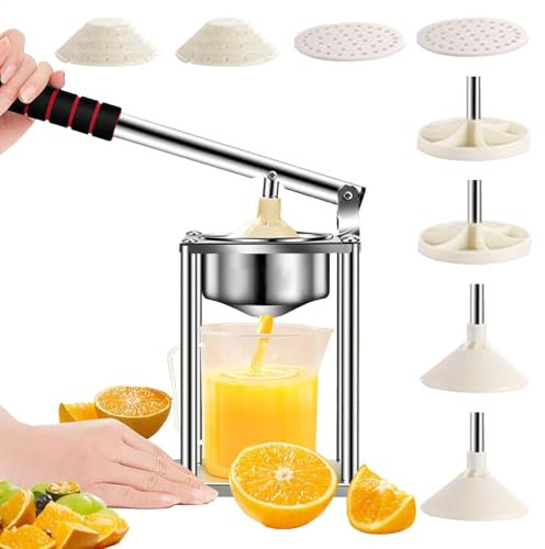 Manuelle Saftpresse | Robuste Zitruspresse Handpresse für Orange, Zitrone, Granatapfel | Handelsübliche Fruchtsaftpresse, einfach zu bedienende manuelle Obstpresse für Zuhause, Küche & Saftherstellung