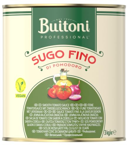BUITONI Professional Sugo di Pomodoro Fino, Fertige Tomatensauce, fruchtige und süße Sauce mit einer ausgewogenen Zwiebel- und Öl Würze, 1er Pack (1 x 3kg Dose)