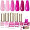 SUPWEE Nagellack-Set, 6 Farben langanhaltend Nackt Rosa Rot Nagellack auf Ölbasis Glitzer-Nail Polish Schnelltrocknend keine UV-Lampe nötig Nagelgel für selbstgemachte Nagelkunst zu Hause