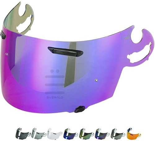 Everalo Visiera Compatibile con Arai Rx7 Corsair - Viper Gt - Quantum F - Astro - Rx7RR4 - Condor - Chaser - Visiera Corsair L-Type Pinlock Ready (Iridium Arcobaleno)