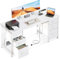 Coleshome Computer Desk with 6 Drawers, 160x52 cm Office Desk with Sockets & USB Ports, Study Table for Home Office, White