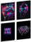 Donari Poster Gaming 4er-Set - Gaming Bild als Deko für Gamingzimmer - Wand Dekoration für Zocker Zimmer Led Optik Set A4 Bilder mit oder ohne Rahmen (Motiv 3, 21x30 cm, Ungerahmt)