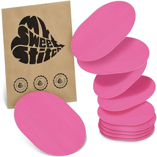 MySweetStitch 10 Fixierpflaster für CGM-Sensoren oval Pink | Hilft gegen vorzeitiges Ablösen, wasserfest und schnell trocknend, hautfreundlich, bis zu 15 Tage Halt
