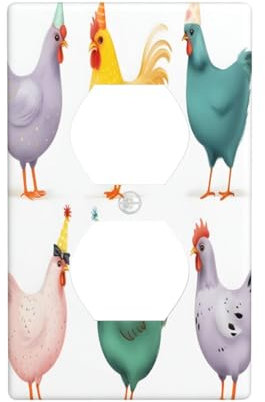 Placa decorativa de pared de policarbonato de doble salida de pollo, resistente al calor, a prueba de polvo, impresión frontal completa para uso residencial y comercial