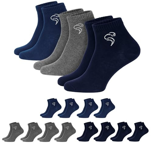 12 Paar Quarter Sneaker Socken für Damen & Herren - Sportsocken aus atmungsaktiver Baumwolle - Ideal für Alltag, Sport & Freizeit