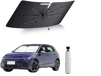 ASZSK Parasol Parabrisas para VW Golf 8 MK8 GTI GTE GTD R 2020-2025, Modelo actualizado con Bolsa de Almacenamiento, Bloqueo UV