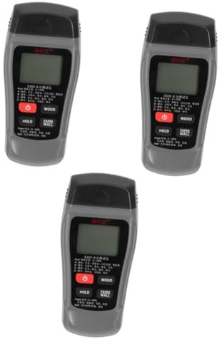 DIYEAH 3 Pièces testeur d'humidité mur détection Gauge d'humidité numérique hygromètre Moudin d'humidité en bois humidimètre pour plantes en pot Plastique Grey