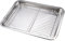 PNAJFUEL Cesta para Barbacoa, Bandeja para Asar Deo Inoxidable de 14 X 10 X 1 Pulgadas, Bandeja para Horno con Rejilla Filtrante