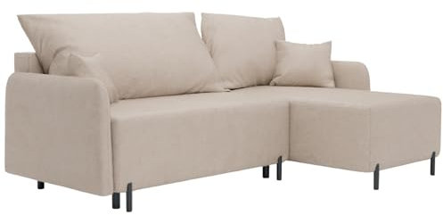 FurniDe24 Ecksofa Malmo mit Schlaffunktion und Bettkasten (Gerra 20)