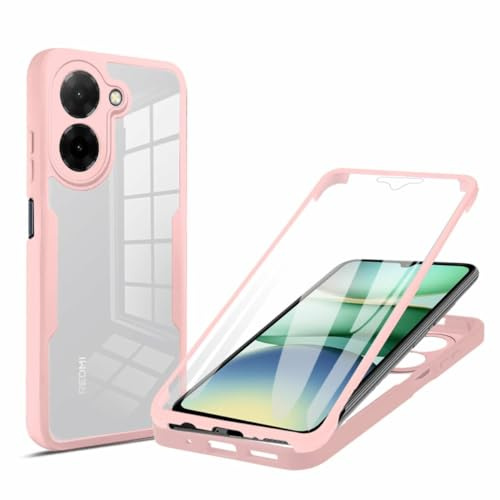 betterfon 360 Grad Hülle Kompatibel mit Xiaomi Redmi A5 4G (EU 173mm) | Handyhülle eingebautem Displayschutz | Rosa |Smartphonecase vollschutz