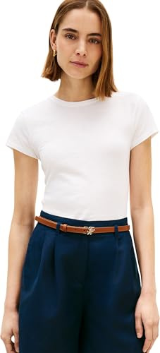 Tommy Hilfiger Damen Co Slub Slim Ss Tee Ww0ww48702 S/S T-Shirt (1er Pack)