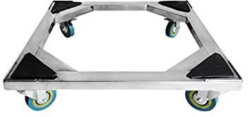 Supporto multifunzione per lavatrice, regolabile da 42 a 60 cm, base stabile per frigorifero e asciugatrice, tappetino antivibrazione (50 x 50 cm), telaio di supporto resistente, design salvaspazio