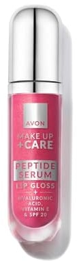 AVON Dewy Pink Lip Gloss Peptid-Serum SPF20 | Feuchtigkeitsspendender und auffüllender Lipgloss mit Peptid-Serum, Hyaluronsäure und glänzendem Finish, Farbton Dewy Pink