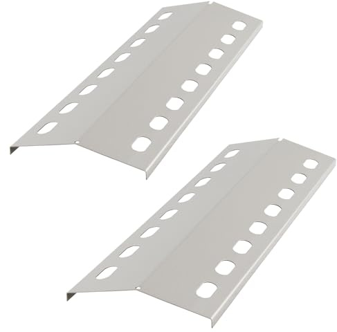 BBQ-Toro Edelstahl Brennerabdeckung für Gasgrill (2 Stück) | 43,5 x 15 cm | Silber | Flammenblech, Flammenverteiler, Gasgrill Flammenabdeckung | Gasgrill Zubehör, Grillersatzteile, Outdoor Küche