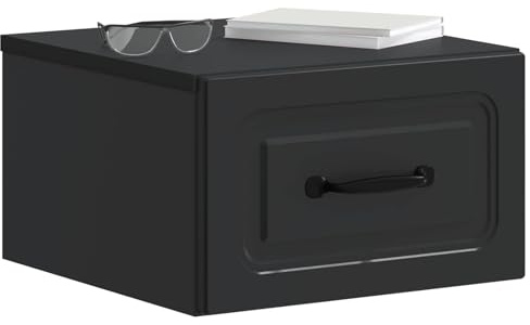 vidaXL Wandmontierter Nachttisch 2 STK. Schwarz 34,5 x 33 x 20 cm
