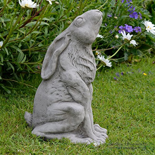 ONEFOLD - MOON GAZING HARE LARGE - HAND CAST STONE GARDEN ORNAMENT/STATUE/SCULPTURE
