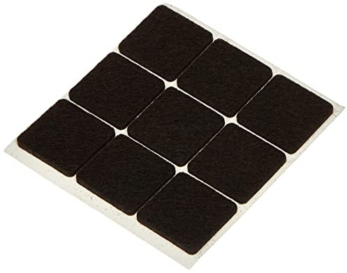 Metafranc Filz-Gleiter 25 x 25 mm - selbstklebend - braun - 45 Stück - Effektiver Schutz Ihrer Möbel & Stühle / Möbelgleiter-Set für empfindliche Böden / Stuhlgleiter / Bodengleiter / 644966