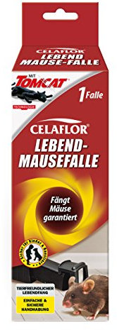 Celaflor Lebend-Mausefalle, tierfreundliche Lebendfalle für den Innen- und Außenbereich, wiederverwendbar, 1 Stück