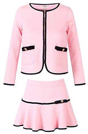 Richie House Girls' Elegant Knit Suit with Skirt RH1963-H-7/8