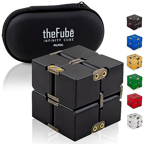 PILPOC theFube Fidget Toy - Premium Qualität Fidget Toys, Stresswürfel mit Exklusiver Schutzhülle, Anti-Stress Würfel , ADHS Spielzeug für Kinder und Erwachsene, Schwarz