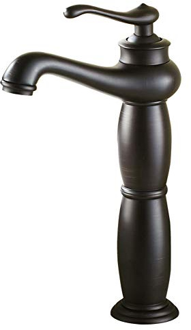 BOATX Nostalgie Bad Wasserhahn Hoch Schwarz Waschtischarmatur Einhebelmischer Waschbecken Armatur Waschtischbatterie für Badezimmer
