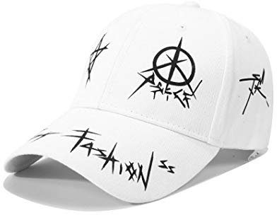 XibeiTrade Unisex Graffiti Baseball Cap Hiphop Schwarz Weiß Hut Mode für Männer Frauen