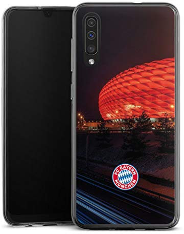 Silikon Hülle kompatibel mit Samsung Galaxy A50 Case transparent Handyhülle FC Bayern München FCB Stadion