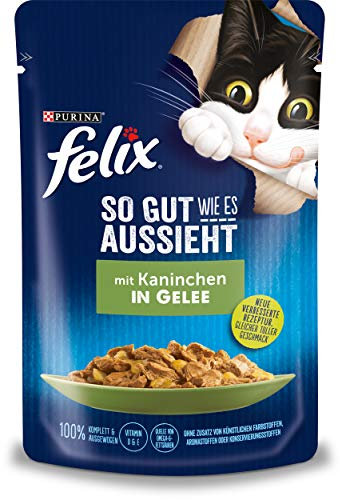 Felix Katzennassfutter So gut wie es aussieht in Gelee mit Kaninchen 24x85g Portionsbeutel