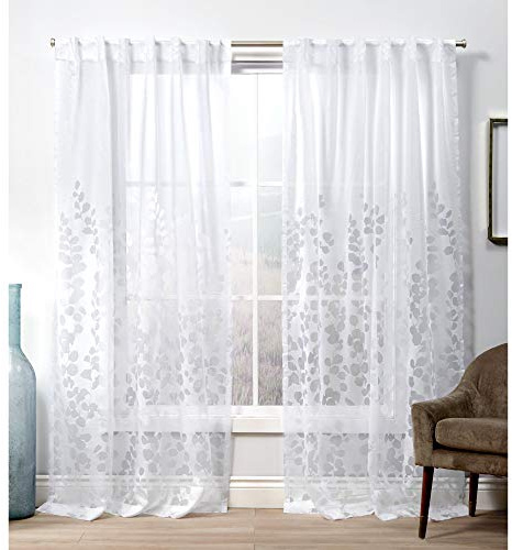 Exclusive Home Curtains Wilshire Hidden Tab Top Curtain Panel, 54x96, Winter White, 2 Panels