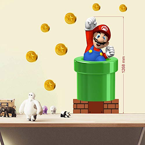 BOARA Wandaufkleber, Wandbilder Mario Super Mario Pattern 1270mmX 580mm