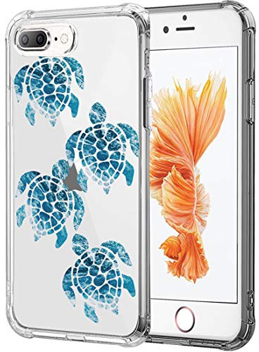 CARLOCA iPhone SE 2020 Case, iPhone 8 Case, iPhone 7 Case, Light Blue TPU Bumper Protective Case Compatible with iPhone 8/7/SE 2020 | Turtle Pattern, Clear, Design Transparent, Plastic