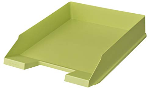 herlitz 50033973 Ablagekorb classic, A4-C4, recycelter Kunststoff mit Blauer Engel-Zertifikat, intensiv hellgrün, 5 Stück