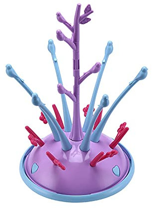huihuijia Flaschentrockner Abtropfgestell Babyflaschen TrockenstäNder Babyflaschen Baum-Form-Baby-FüTterung-Flaschen Abwischen-Speicher-Halter Purple
