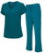 Natural Uniforms Women's Cool Stretch V-Neck Cargo Top and Pant Set 8400-9400 (Teal, XX-Large)