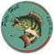 Finest Folia Fisch Aufkleber im Retro Stil 10x10cm Angeln Fischen Vintage Sticker für Auto Boot Angelkoffer Angel Zubehör wetterfest R164 (02 Barsch, Petri Heil)