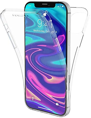 TBOC Coque Compatible avec iPhone 12 [6.1 Pouces] - Housse [Transparent] Complète [Silicone TPU] Full Body [360 Degrés] Intégral Protection Avant Arrière Portable Etui Anti Choc Rayures Móvil
