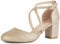 Greatonu Womens Court Shoes Mid Heel Chunky Dress Sandals Ladies Ankle Strap Wedding Party Pumps Gold Size 5.5