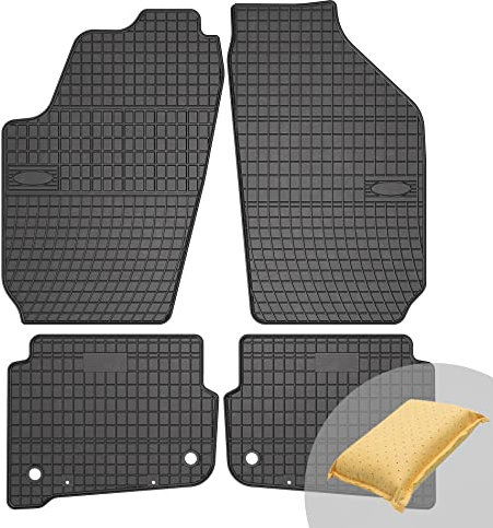 FROGUM EL Toro Gummimatten Ganzjähriges-Set von Autofussmatte Auto Fußmatten für SEAT Cordoba II 2002-09, für Ibiza III 2002-08, für Skoda Fabia I 1999-08, für VW Fox ab 2003, für VW Polo IV 2002-09