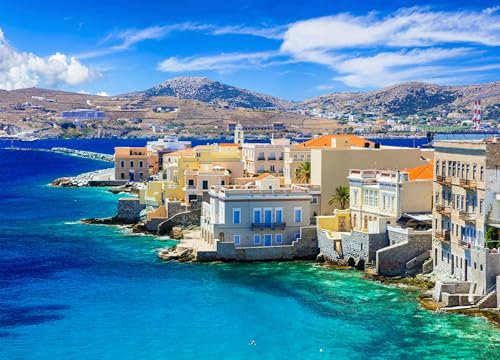 adrium Acryl-Bild 80 x 60 cm: Insel Syros - kleines Venedig, Griechenland, Kykladen (64898673)