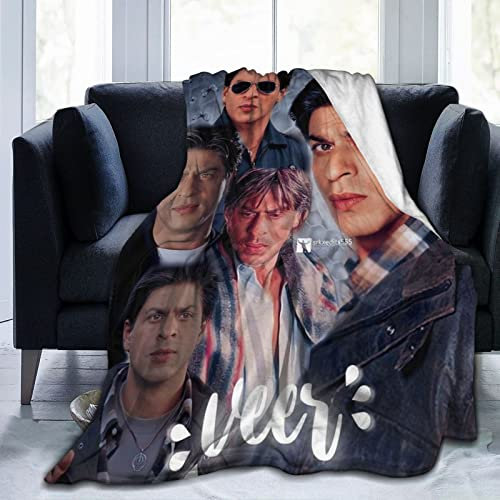 Huaaiwangy Shah Actor Rukh Khan Überwurfdecke, ultraweiches Flanell-Fleece, leichte Überwurfdecke, warme Klimaanlagen-Decke für Couch, Sofa, Bett, 127 x 101 cm