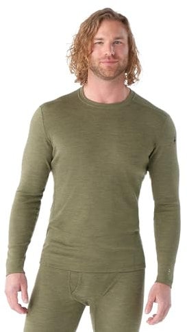 Smartwool Men's Classic Thermal Merino Base Layer Crew, Winter Moss Heather, XL
