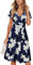 VOTEPRETTY Women's Short Sleeve V Neck Wrap Summer Dress Casual Floral Sundress with Pockets(Floral05,L)